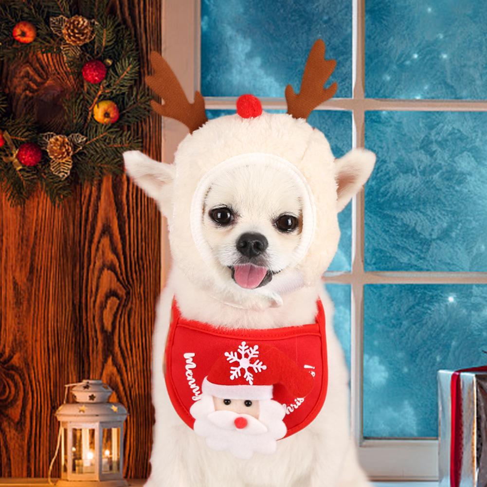 Великобритания Креативное полотенце для слюны домашних животных Удобный шарф для щенков Нагрудники для домашних животных Рождественский сгусток