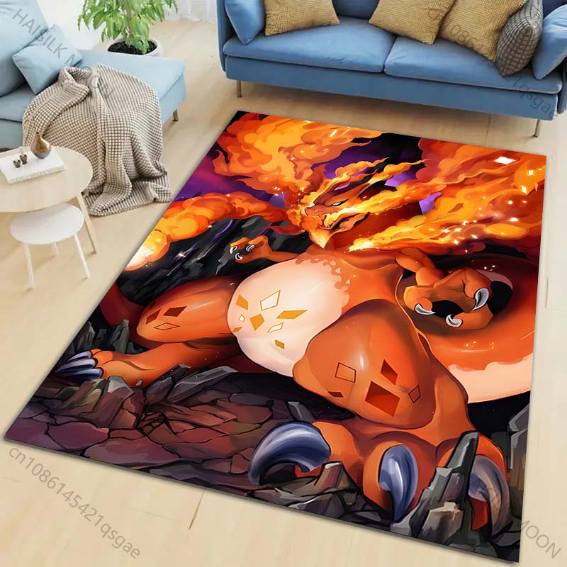 Классический P-P0kém0n Charizard Принт Ковер Гостиная Спальня Диван Большой Площади Декоративные Ковры Детская Игровая Нескользящий Коврик Замечательные Подарки