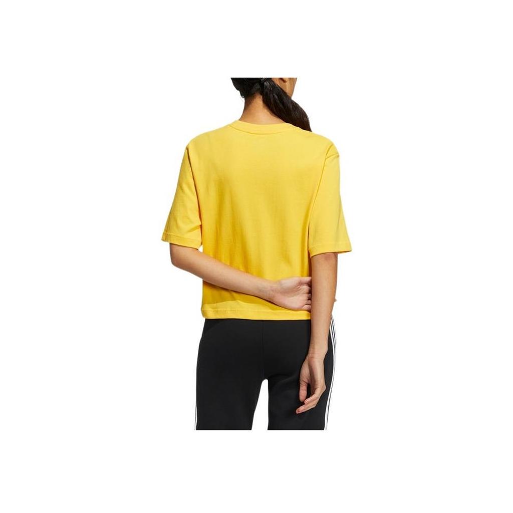 Adidas Neo Keith Haring SS22 Повседневная футболка с круглым вырезом и короткими рукавами из мультфильма Женские топы Желтый HD7253