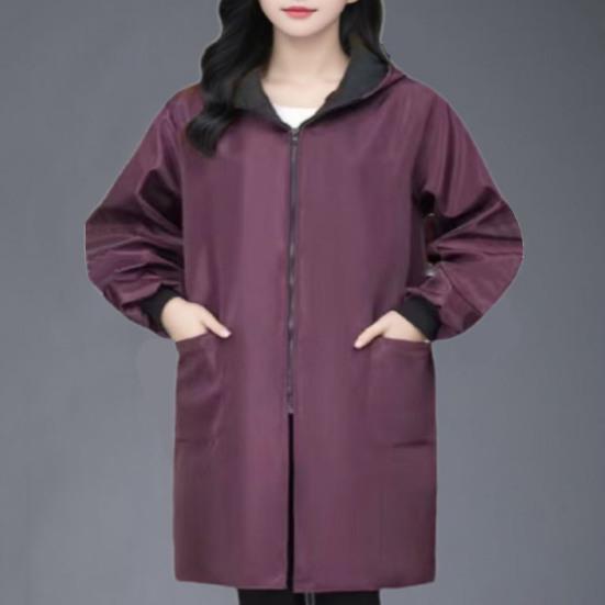 Пальто с защитой от масла и высокой цветовой насыщенностью, женская куртка с капюшоном и длинным рукавом, термоизоляционная водонепроницаемая верхняя одежда