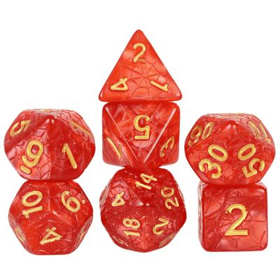 Набор многогранных игральных костей с мрамором 7 шт. игральных костей DND для настольных игр /аксессуары для вечеринок по обучению математике, игральные кости с гравировкой в виде паутины