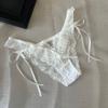Bow Ribbon Lace Flower Transparent Briefs Mesh Female Lingerie Ruffle Floral Bowknot Panties  Girl