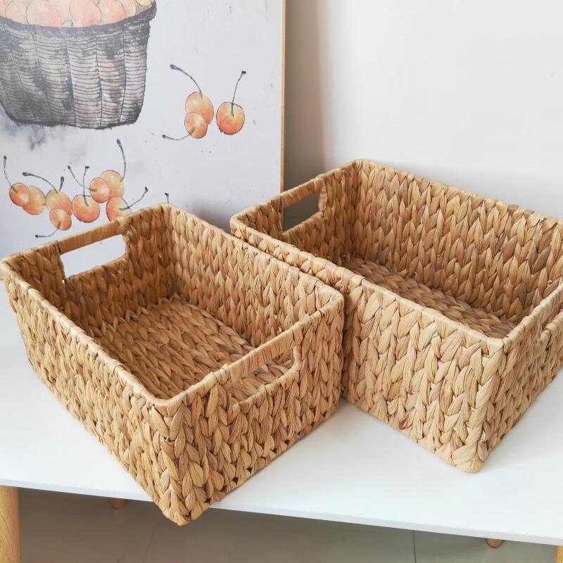 Nordic Style Water Hyacinth Woven Storage Basket Set