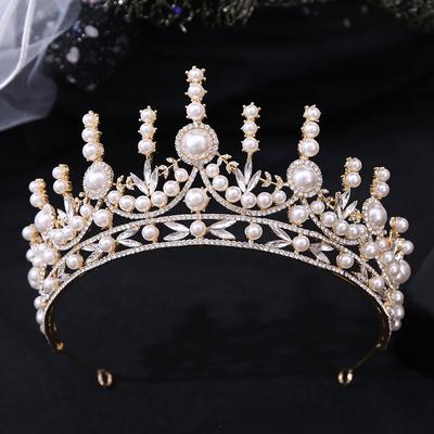 Новая свадебная тиара белая жемчужная корона со стразами свадебные аксессуары принцесса аксессуары для волос