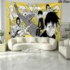 Mob Psycho 100 Настенный Гобелен Эстетичное Настенное Украшение Печатный Тканевый Плед Декоративные Гобелены для Спальни Гостиной Домашний Декор