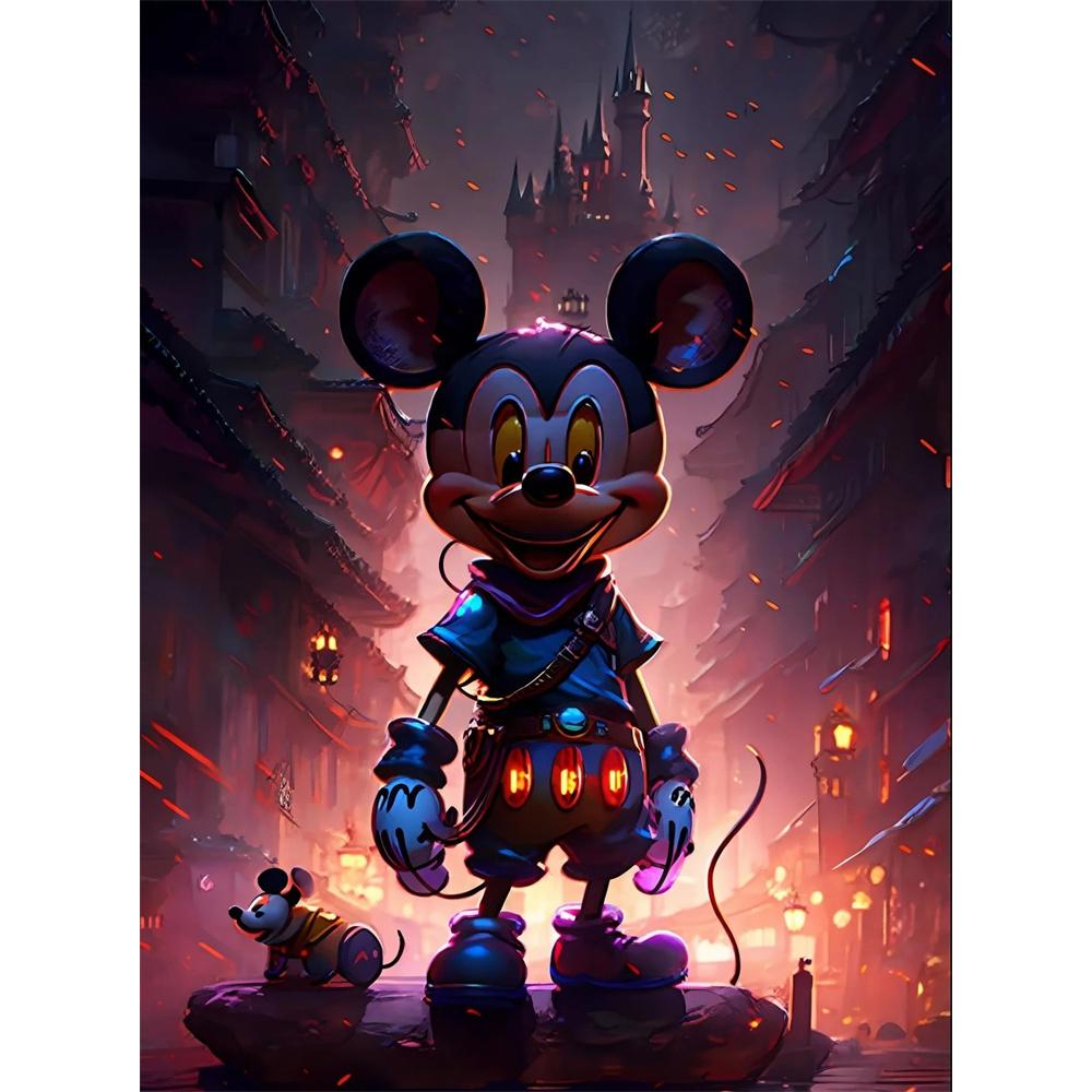 Disney Алмазная мозаика Микки Маус Мрачное Приключение Стиль Иллюстрация Настенное Украшение Полная Алмазная Вышивка Крестиком Сделай Сам Подарок Украшение Дома