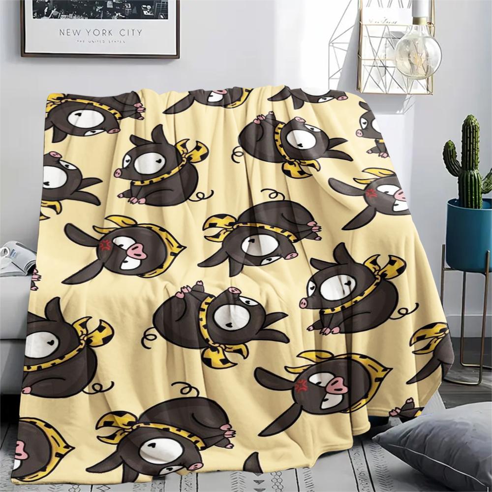 1PC Ranma Print Flannel Blanket, High quality Comfortable for All Seasons, Home Decor, Warmth and Comfort, Perfect for Christmas Gifts127