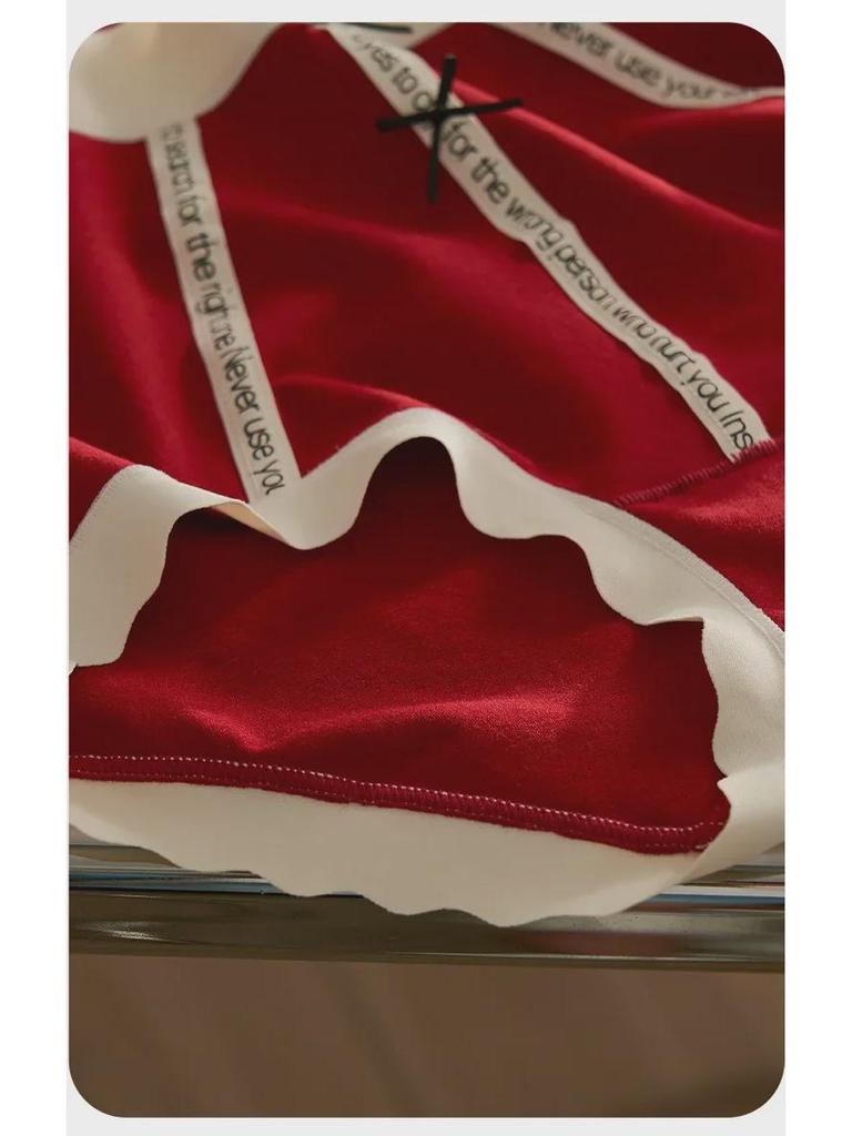 Ankola Red Baby-Grade Long-Staple Cotton Mid-High Waist Underwear - Zodiac Year Marriage Good Luck Edition