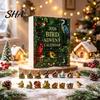 Festive Party Supplies Bird Themed Advent Calendar, 24Pcs Acrylic 2D Ornament Set with Seasonal Hanging Decor String, Christmas Tree Decor,