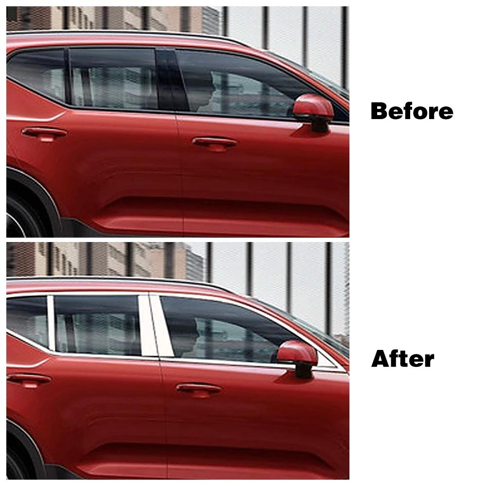 For Volvo XC40 2019 2020 2024 2024 Chrome Window B C Pillar Strip Cover Trim Stainless Steel Car Center Pillars Sticker
