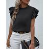 Casual Ruffled Shirt Sweet Round Neck Women's Blouses & Shirts