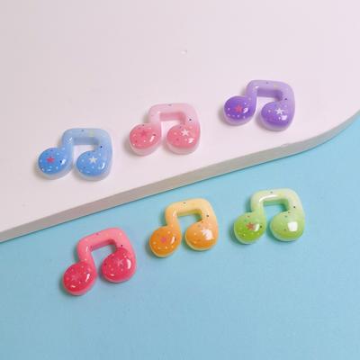 100pcs Kawaii Simulation Colorful Music Note Resin Cabochon Flatbacks for DIY Decoration Scrapbooking Crafts