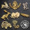Vintage Creative Rabbit Dog Brooch Badge Medieval Style Baroque Palace Angel Metal Pin