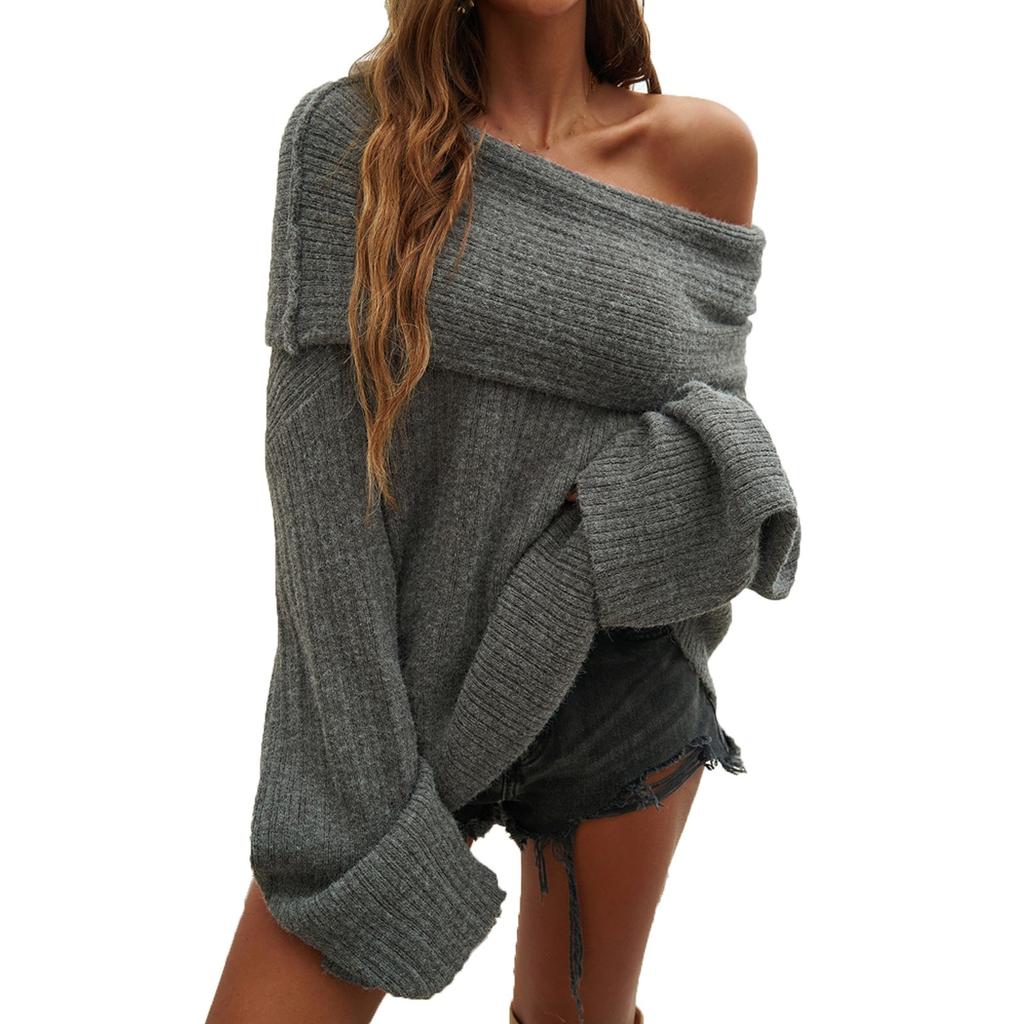 Женский повседневный модный удобный пуловер с лацканами в полоску с длинным рукавом уличный тренд вязаный свитер