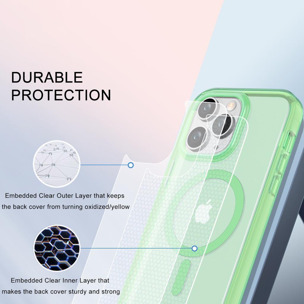 For iPhone 11 Pro Max Case Compatible with MagSafe Front/Back Full Protection Clear Phone Case
