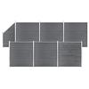 WPC Fence Set - VIDAXL - 1138x186 Cm - Grey - 63 Panels - Rot-Resistant