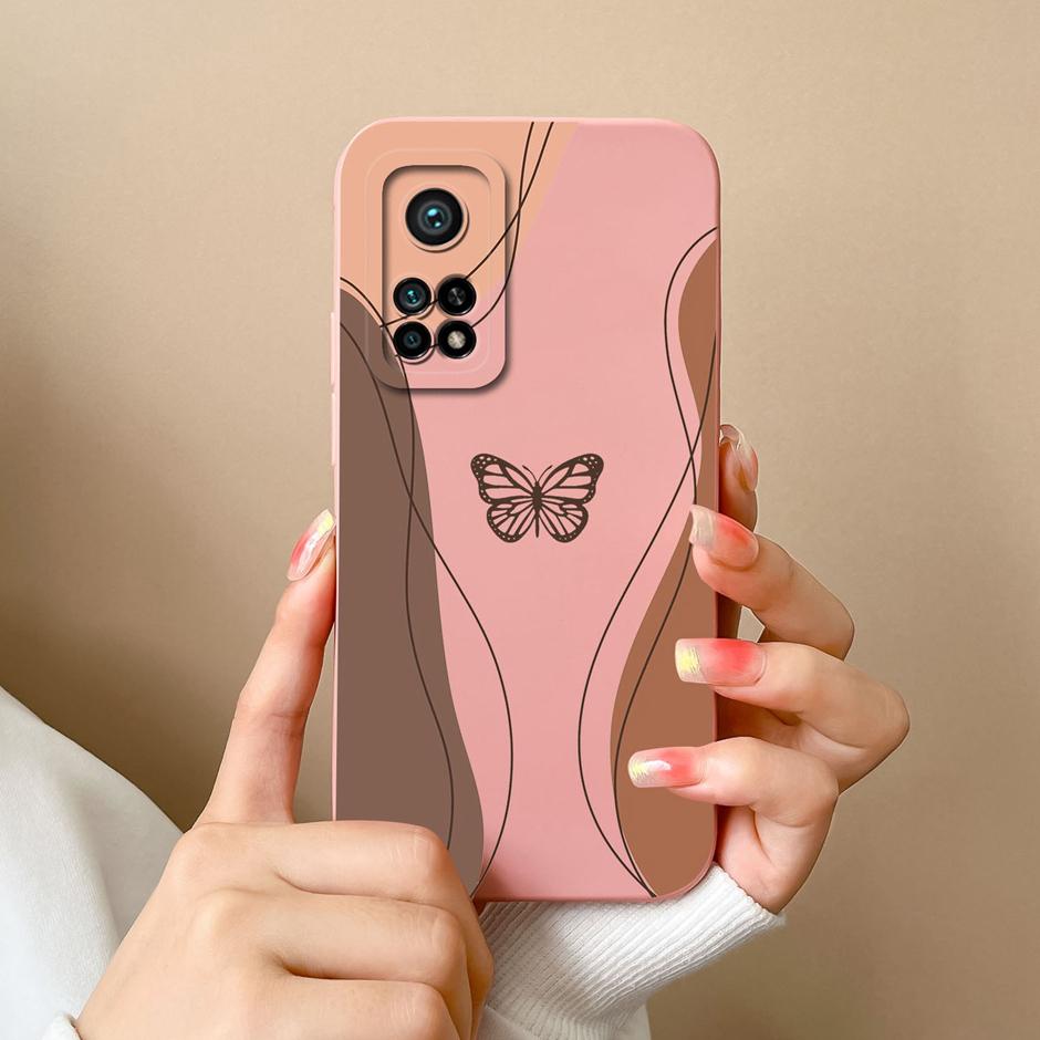 For Xiaomi Mi 10T Pro 5G Case Matte Silicone Shell For Xiaomi10T Pro 5G Sweet Girls Butterfly Cartoon New Design Fashion Funda
