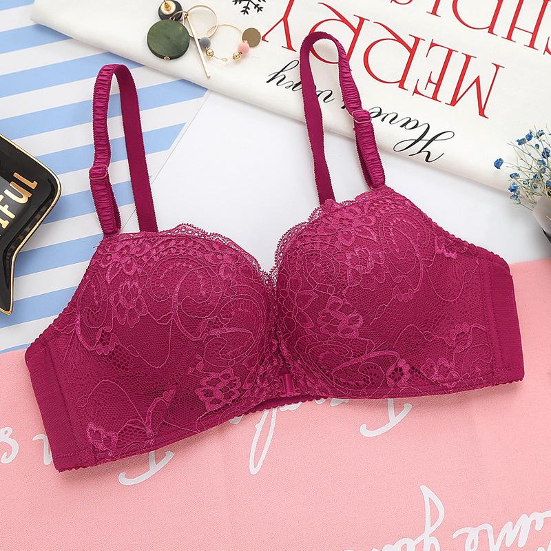 Events Women Lace Floral Wireless Bras Front Closure Lingerie Bralette Adjusted Push Up Bra