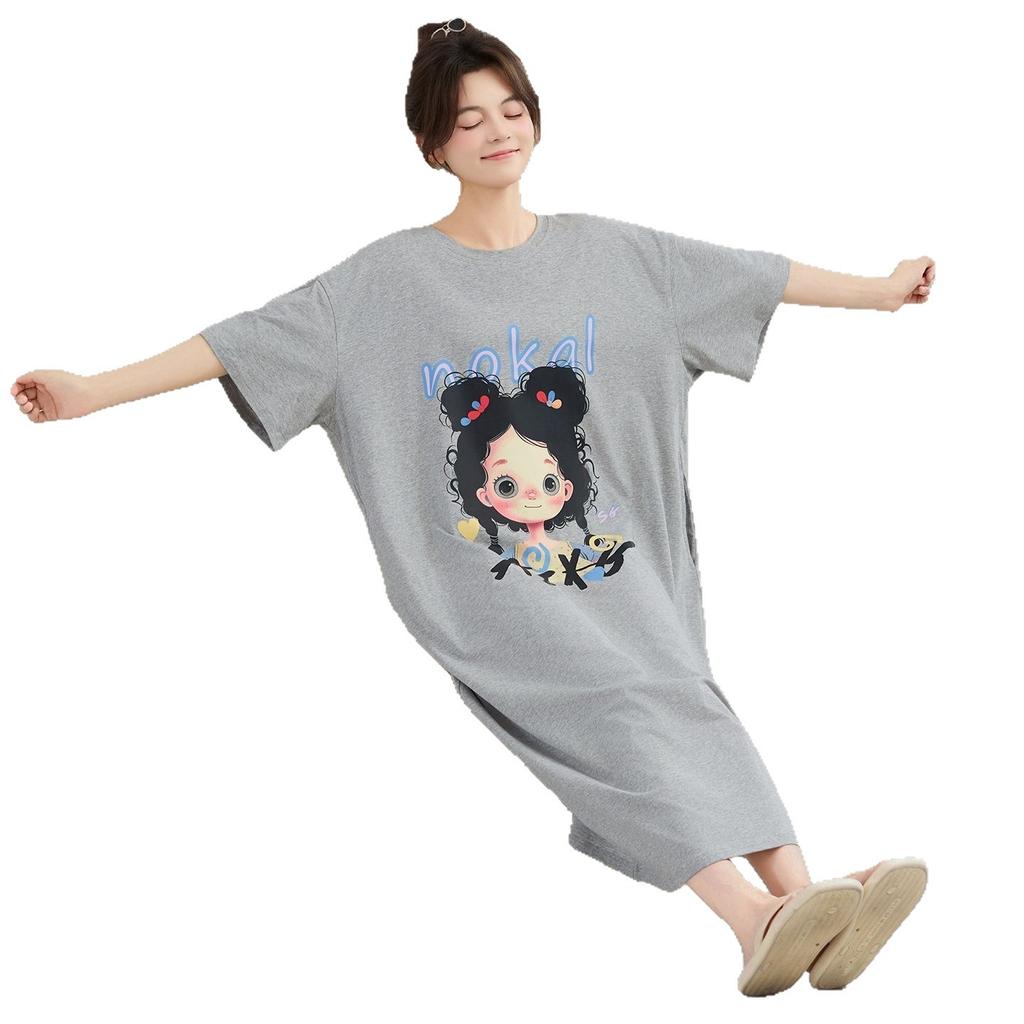 Новое платье-футболка для женщин, Свободный стиль, Свободное и большого размера длинное платье для ленивых