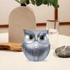 Modern Classy Happy Owl Resin Art Figure Showpiece (Pack of 1, Silver)