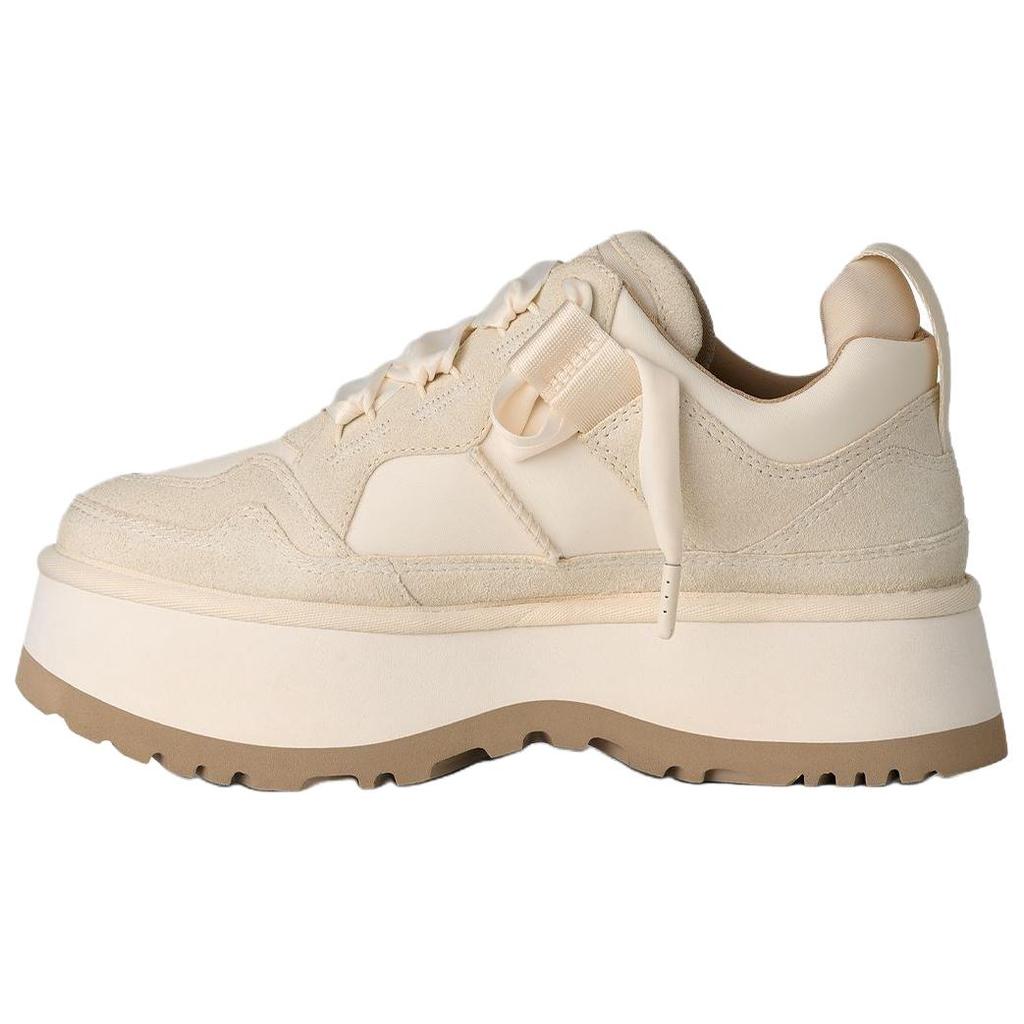 UGG Astromel Mel Leather Round Toe Lace-Up Low-Top Casual Shoes Women Sneaker White 1171541-JSM