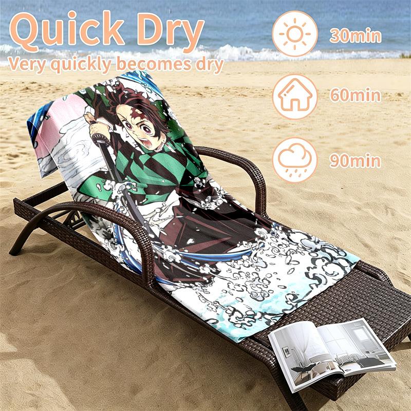 Akaza Demon Slayer Beach towels also serve as bath towels summer essential a musthave for the outdoors the beach and the pool