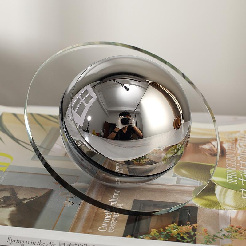 Premium Artificial Crystal Flying Saucer Ornaments Decoration Store Display Model Fine Room Living Room Hotel Sales Department Plush Decoration
