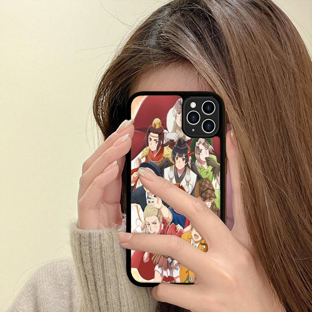 Мультяшный чехол Hetalia Axis Powers для iPhone 11 12 13 14 15 Pro Max 17 16 Plus, Жесткая задняя крышка из PC+TPU