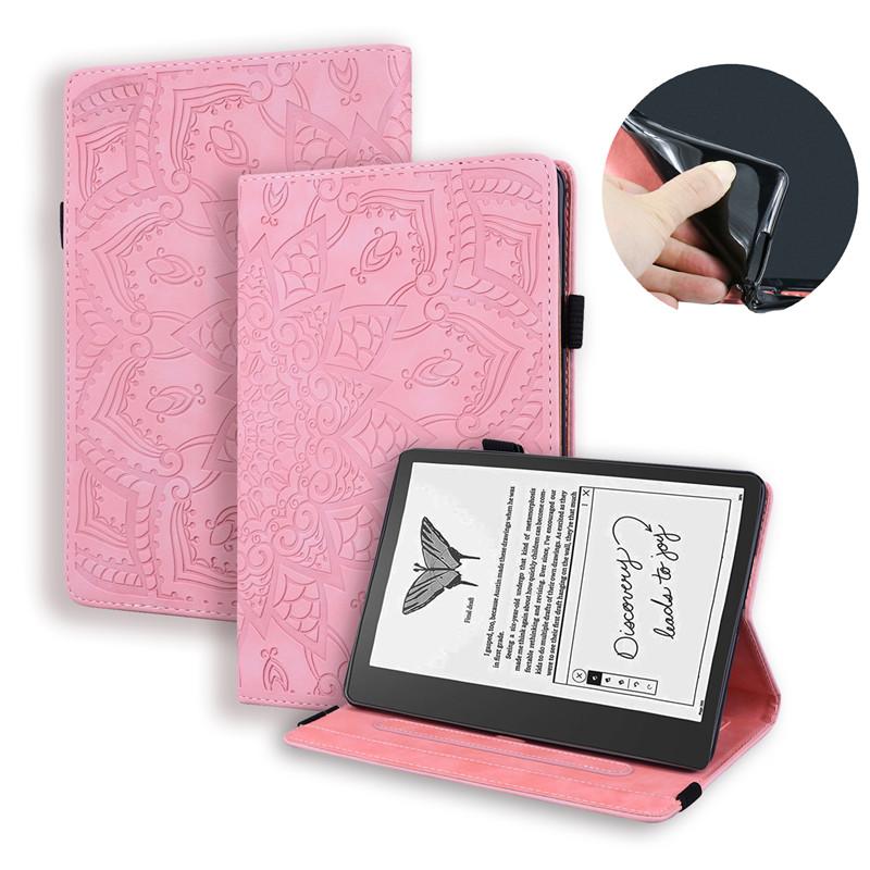 Чехол для планшета Kindle Scribe Cover 10.2 дюйма, тисненый, из ПУ-кожи, с внутренним TPU-держателем, чехол-кошелек для Funda Kindle Scribe Case Coque