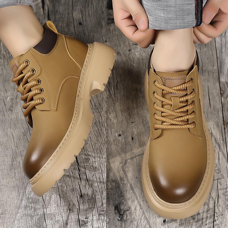 Мужские универсальные ботильоны на шнуровке, рабочая обувь, повседневные высокие ботинки в стиле ретро для мужчин, натуральная кожа, мужские мотоциклетные ботинки