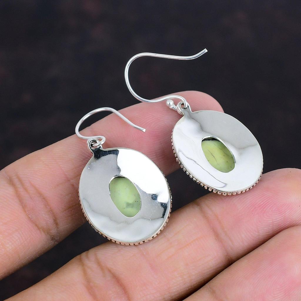 Серьги из лимонного хризопраза, натуральные драгоценные камни, винтажные украшения, серьги из стерлингового серебра 925 пробы, серьги ручной работы, новейший дизайн, подарки для нее
