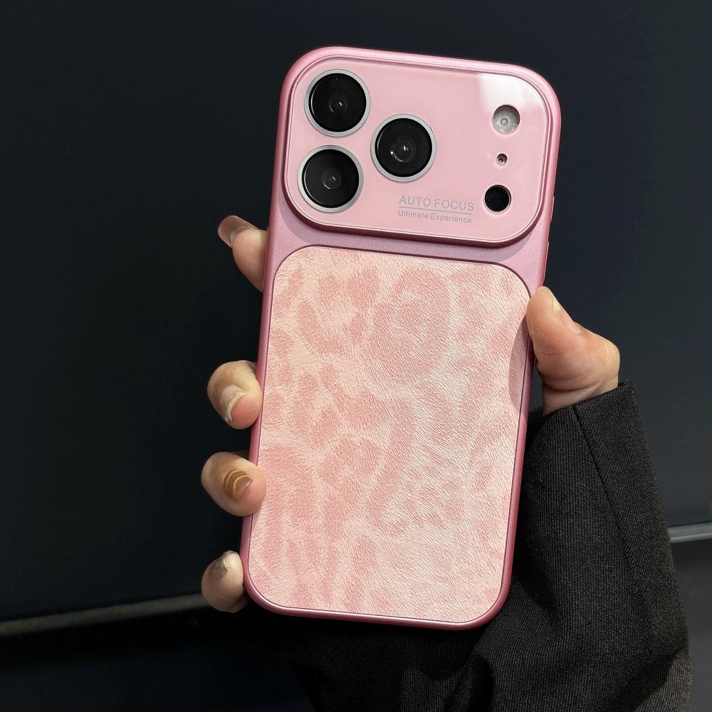 Роскошный чехол для телефона из PU-кожи с текстурой леопардового принта для iPhone 17 16 15 14 13 Pro Max, матовый, ударопрочный бампер, чехол с большим окном