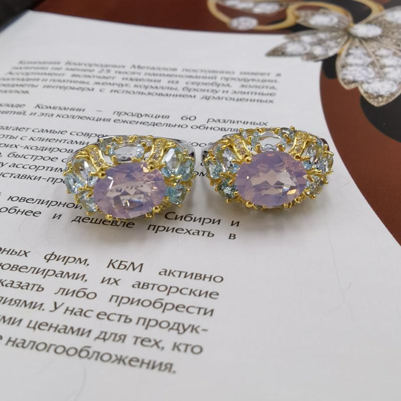 Sace Gems Кольца из стерлингового серебра 925 пробы 8*10 мм с натуральным кристаллом лаванды для женщин, обручальные, коктейльные, вечерние, изящные ювелирные изделия, подарок