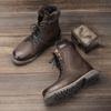 Мужские зимние ботинки из натуральной кожи, теплые мужские зимние ботинки ручной работы, зимние ботинки из натуральной кожи для мужчин