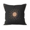 Bohemian Black Sun and Moon Printed Pattern Cushion Cover for Home Living Room Sofa Decoration  Pillowcase