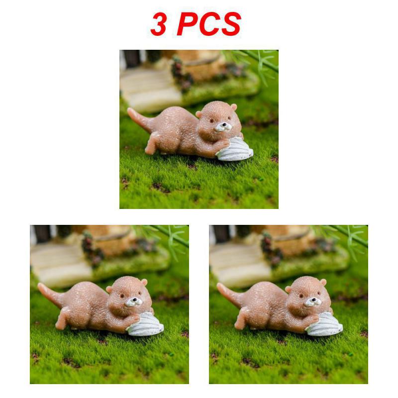 1~10 шт. Милая маленькая фигурка выдры, украшение на торт, кукольный домик, бонсай, модель животного, водяная собака, поделки для дома, кавайный дом