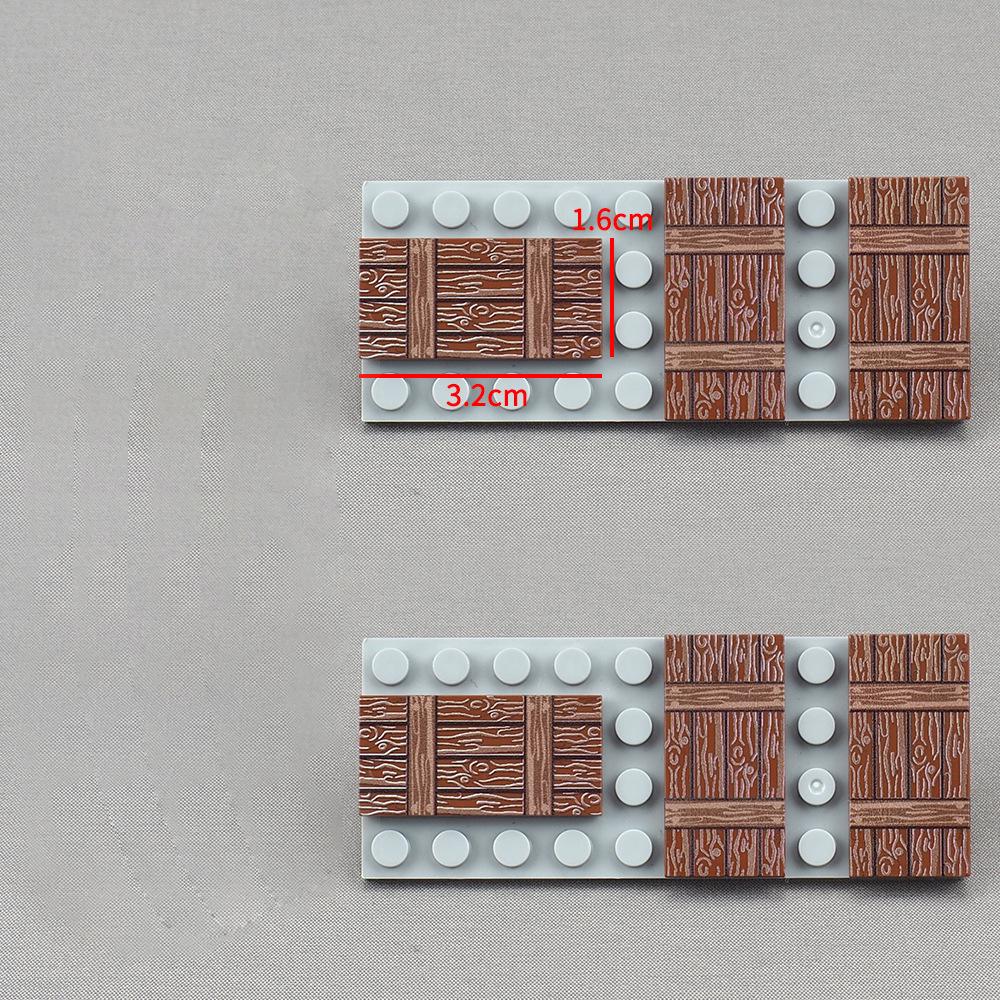Нетоксичный Moc 10 шт. 87079 Печатный Древесный Узор Картонная Коробка Узор Деревянный Ящик Полоски Кирпичи Частицы DIY Игрушка Подарки для Детей