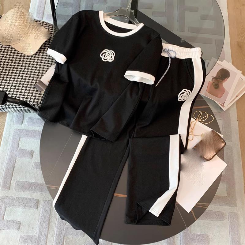 Summer Women's Sets Round Neck Short Sleeve T Shirt Pants Women Tracksuits Outfits