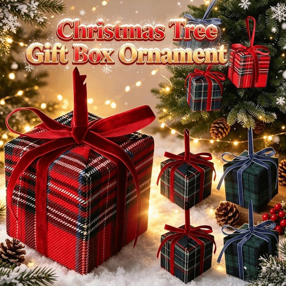 Plaid Pattern Christmas Tree Ornament Hanging Hanging Christmas Ornament Christmas Tree Decorating