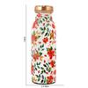Flower Printed Pure Copper Water Bottle, Durable & Rust Free Copper Vessel, Anti-Oxidant Material, Ideal for Home and Office Purpose - 500 Ml