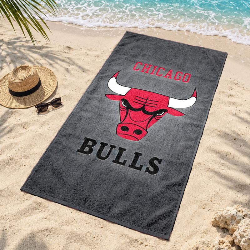 Микрофибровое пляжное полотенце Chicago Bulls, быстросохнущее, не оставляющее песка, легкое, для путешествий, плавания, кемпинга