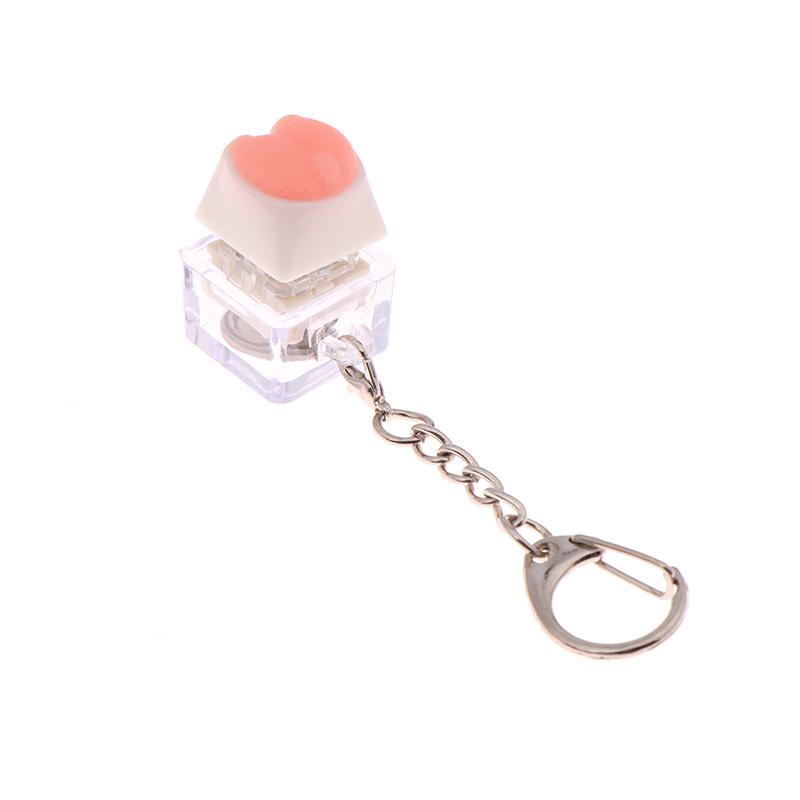 Creative Pink Cat Claw Keycap Mechanical Keyboard Keychain Led Keyboard Keyring Cute Girly Bag Pendant Relief Stress Toys