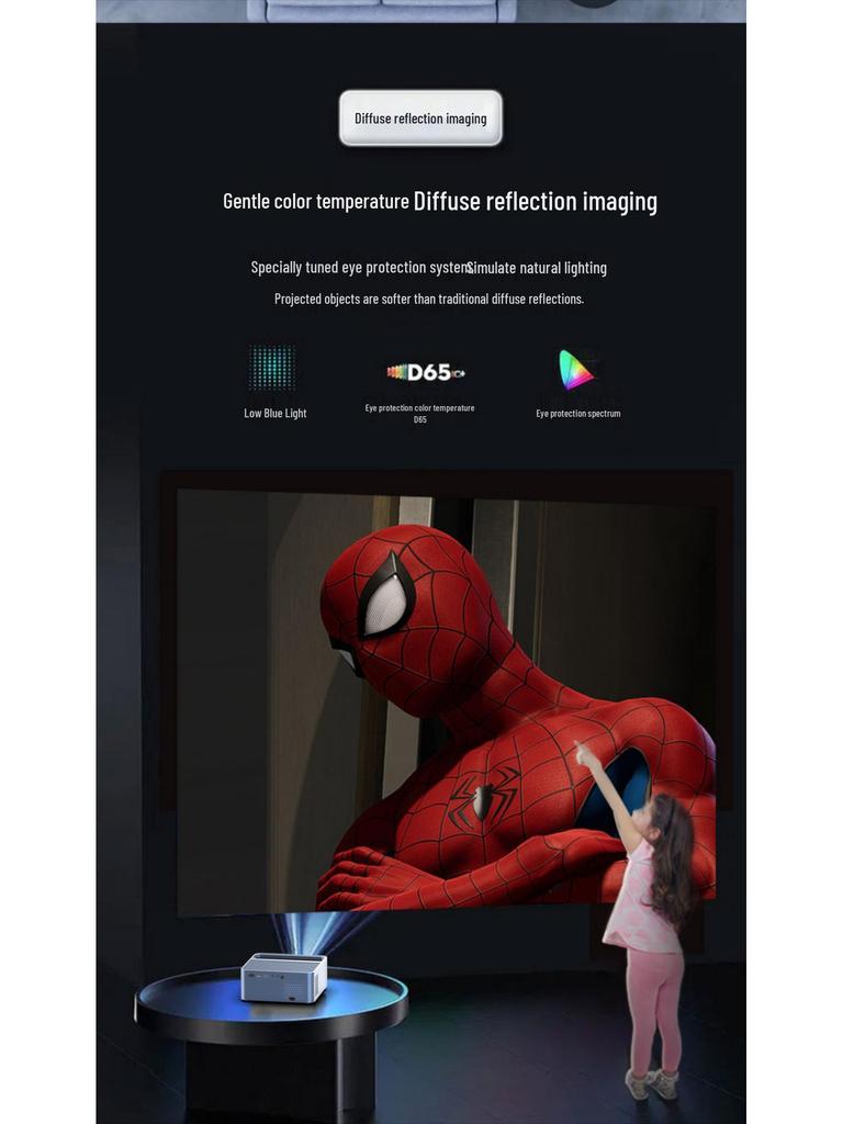 Портативный беспроводной проектор 2025 Ultra-Clear 4K с автофокусом и совместимостью с Android, оптимизированный для проецирования на белую стену.