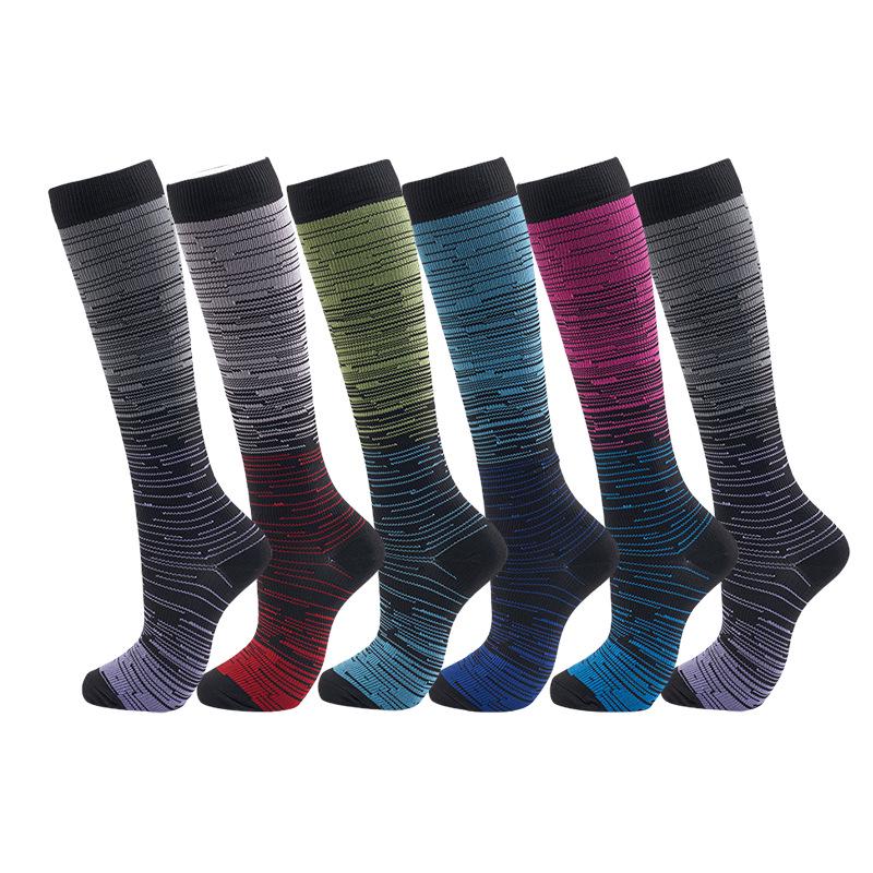 Осенние женские европейские и американские спортивные компрессионные гольфы до колена, высокоэластичные утягивающие гольфы для икр