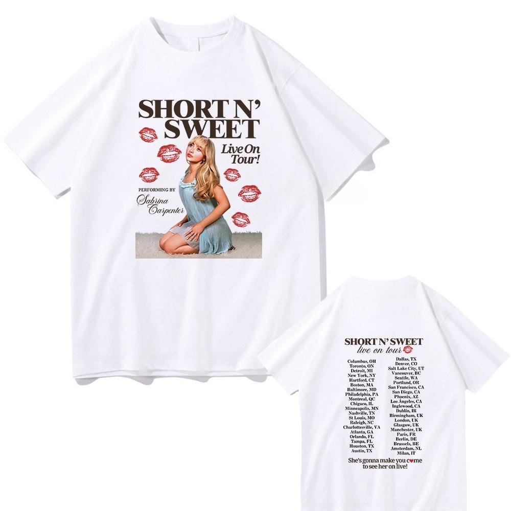 Sabrina Carpenter Short N' Sweet Album T Shirt Men/women Clothing Harajuku Vintage Unisex Graphic T Shirts Kawaii Clothes Summer