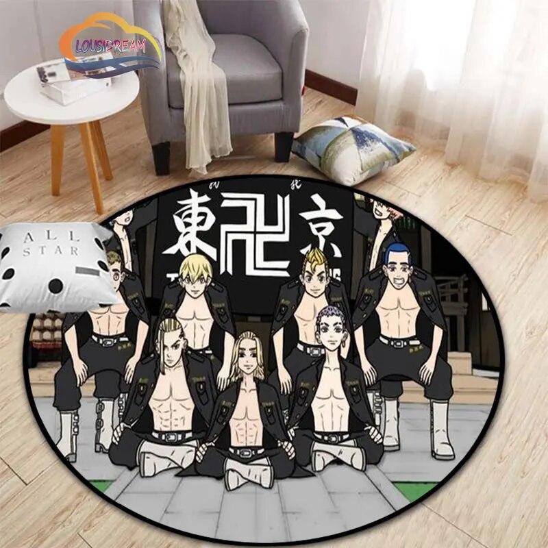 Аниме Токио Мстители круглый ковер мультфильм коврик для гостиной кухни столовой детские коврики коврик для йоги