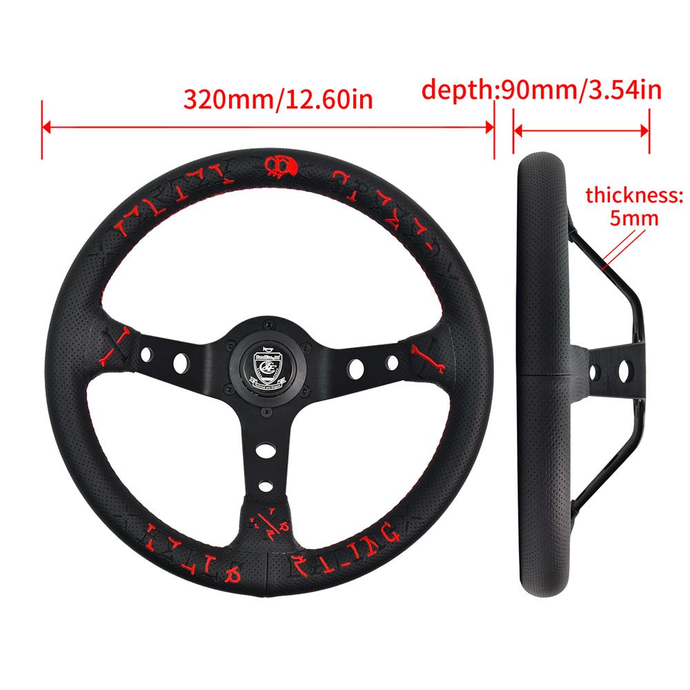 VERTEX 320mm Design Style Automobile Repacking Racing Steering Wheel 6 Bolt Alloy Drift Racing Steering Wheel With Horn Button