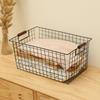 Japanese Wrought Iron Storage Basket Household Simple Bathroom Snacks Desktop Organizer Books Holder Kitchen Sundries Container