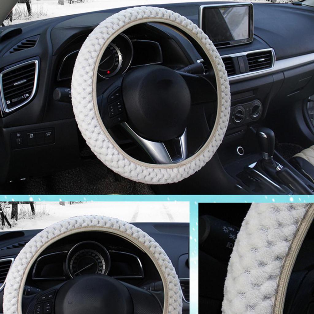 Универсальный зимний противоскользящий мягкий плюшевый защитный чехол на руль автомобиля