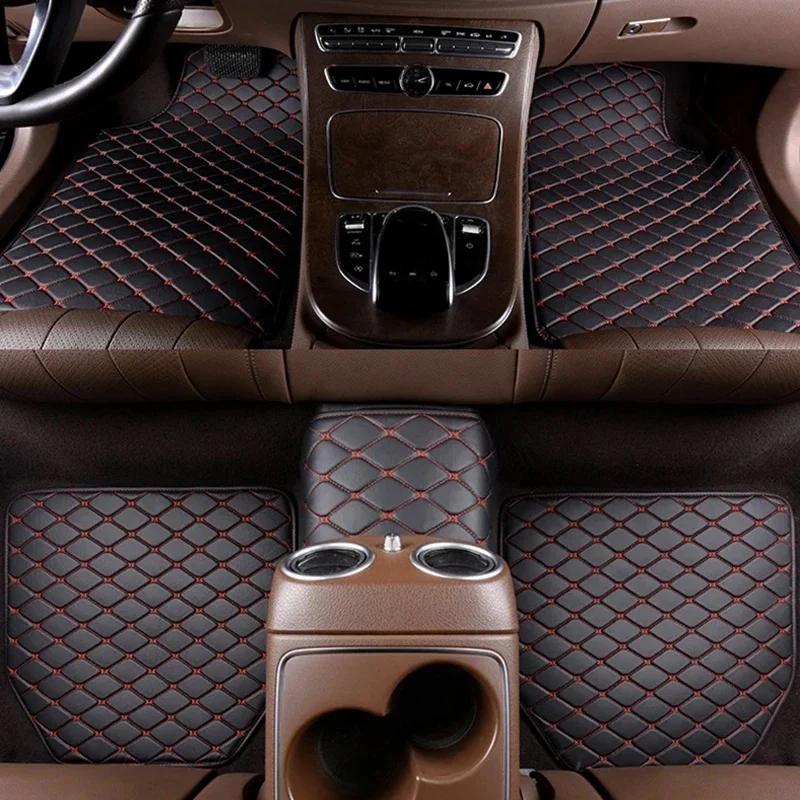 5Pcs Universal Car Floor Mats Quality PU Leather Wear-resistant Car Foot Pad Protector Automobile Floor Car Interior Accessories